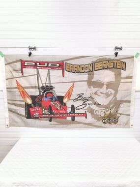 Vintage Brandon Bernstein Budweiser NHRA Top Fuel Dragster Promotional Flag